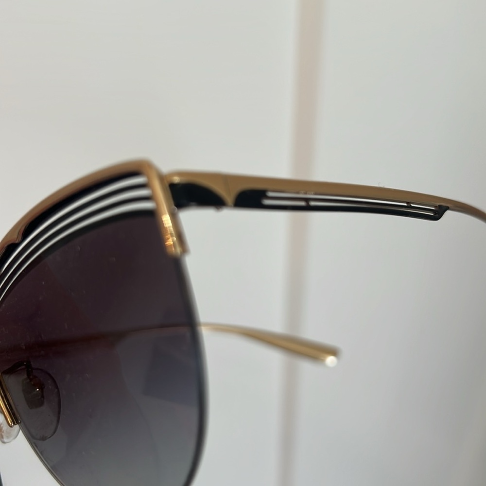 Authentic Like New Bvlgari Gold and Black Sunglasses - Picture 6 of 12